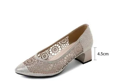 Women's Casual Shoes - Pointed Toe Mid Heels Pumps (FM121)